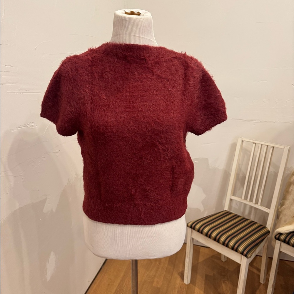 a new day Vibrant Red Fuzzy Sweater